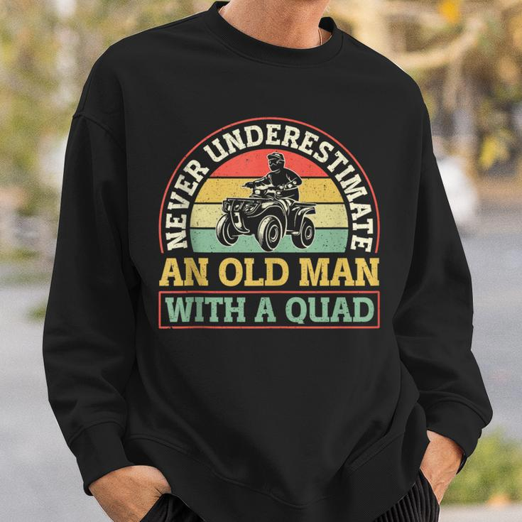 Atv Quad Biker Four Wheeler Vintage Never Underestimate An Sweatshirt Gifts for Him