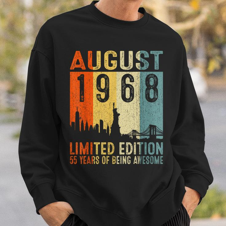 August 1968 Limited Edition 55 Years Of Being Awesome Sweatshirt Gifts for Him