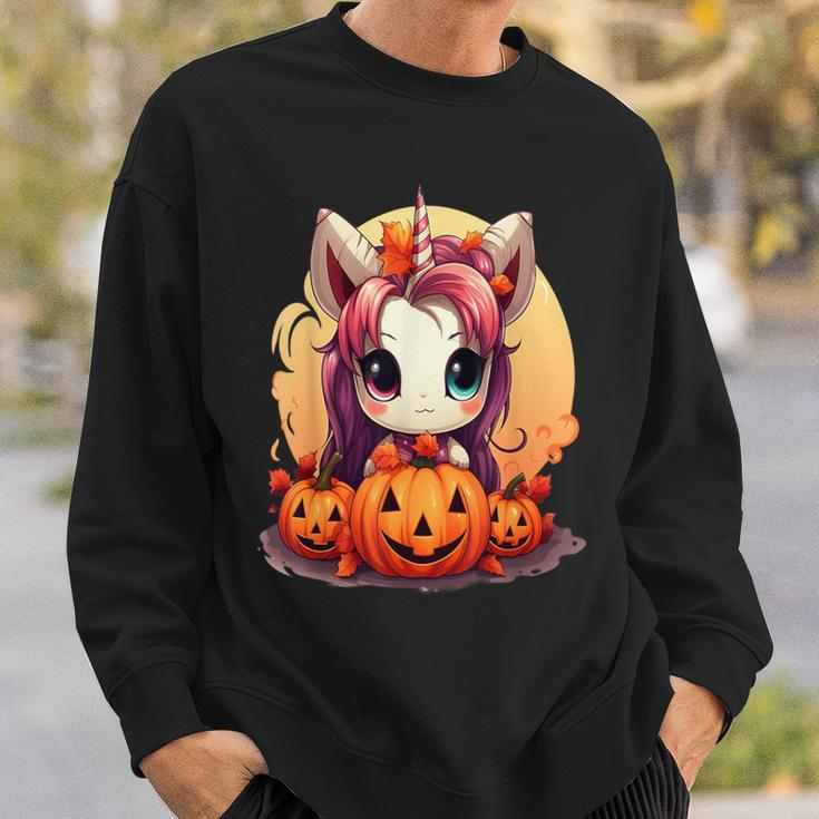 Autumn Halloween Costume Kawaii Pumpkin Unicorn Magic Sweatshirt Gifts for Him