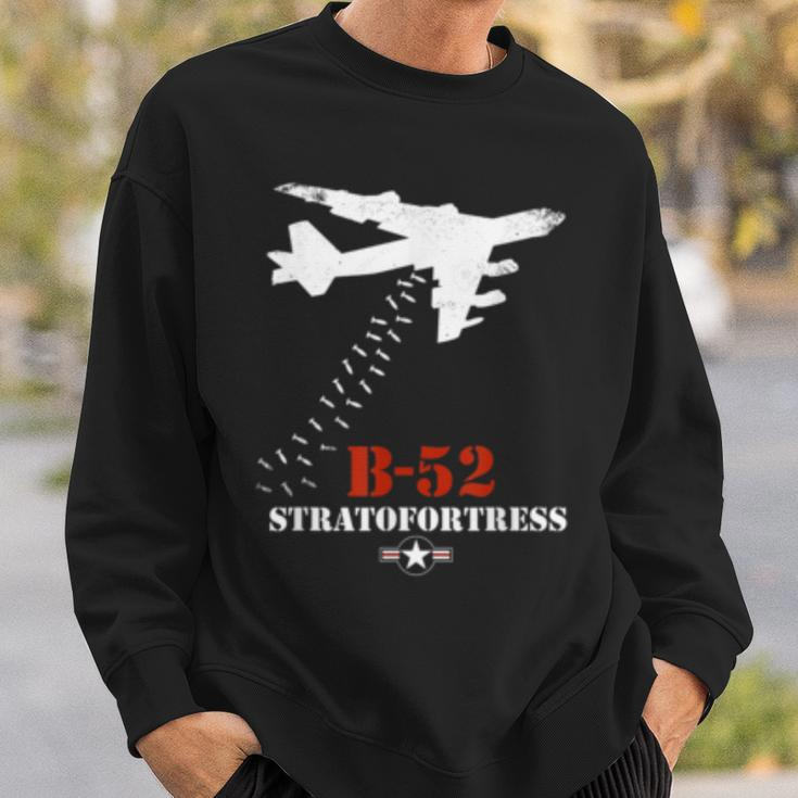 B52 Stratofortress Tech Drawing Cold War Bomber Sweatshirt Gifts for Him