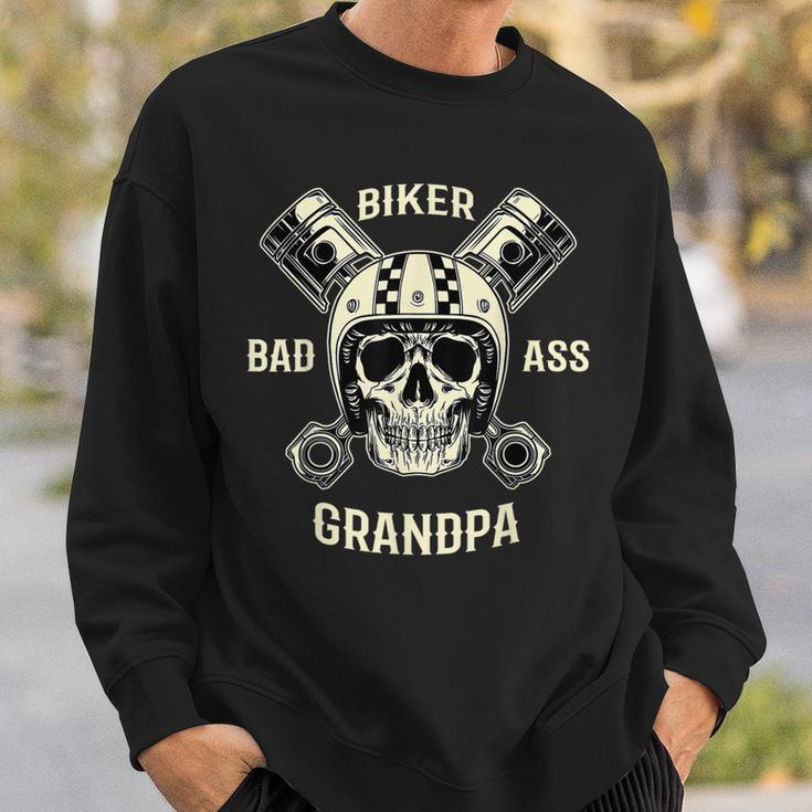 Bad Ass Biker Grandpa Motorcycle Fathers Day Gift Gift For Mens Sweatshirt Gifts for Him