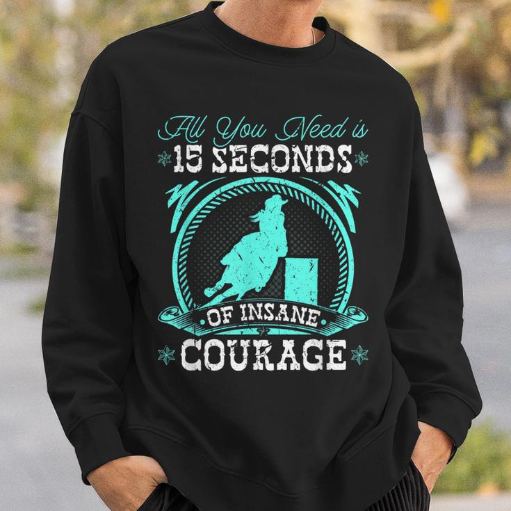 Barrel Racing Insane Courage Cowgirl Rodeo Barrel Racer Sweatshirt Gifts for Him