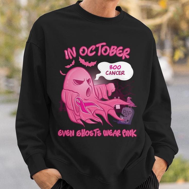 Bc Breast Cancer Awareness In October Even Ghosts Wear Pink Boo Breast Cancer Ghost1 Cancer Sweatshirt Gifts for Him