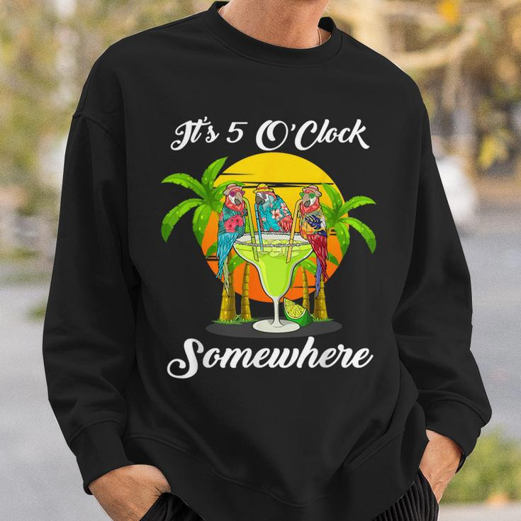Beach Vacation Drinking It's 5 O'clock Somewhere Parrots Sweatshirt Gifts for Him