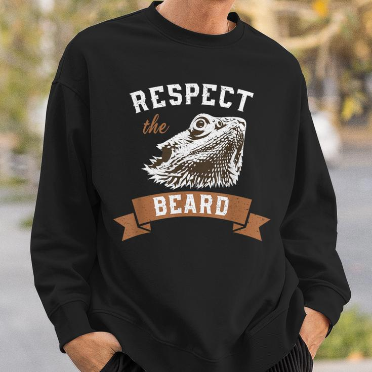 Bearded Dragon Respect The Beard Lizard And Reptile Sweatshirt Gifts for Him