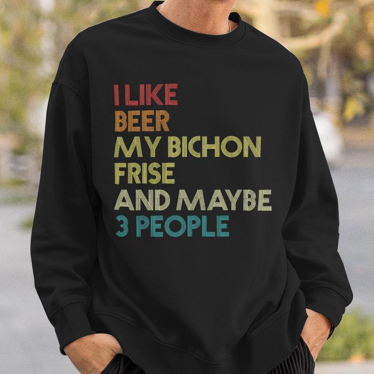 Beer Bichon Frise Owner Dog Beer Lover Quote Funny Vintage Retro Sweatshirt Gifts for Him