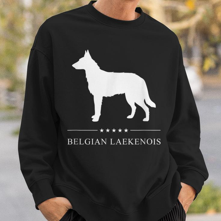 Belgian Laekenois Dog White Silhouette Sweatshirt Gifts for Him