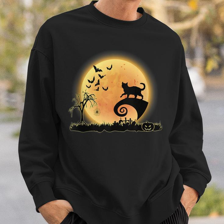Bengal Cat Scary And Moon Funny Kitty Halloween Costume Sweatshirt Gifts for Him