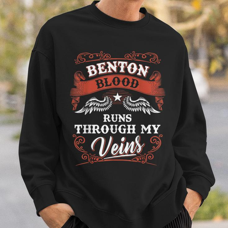 Benton Blood Runs Through My Veins Family Christmas Sweatshirt Gifts for Him