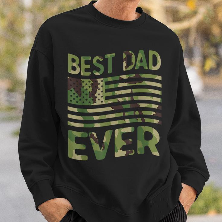 Best Dad Ever Fathers Day Gift American Flag Military Camo Sweatshirt Gifts for Him