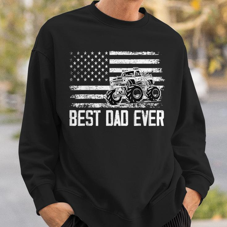 Best Dad Ever With Us American Flag Truck Dad Fathers Day Sweatshirt Gifts for Him