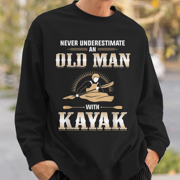 Best Kayak| Never Underestimate Old Man Sweatshirt Gifts for Him