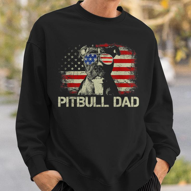 Best Pitbull Dad Ever American Flag 4Th Of July Gift Funny Gifts For Dad Sweatshirt Gifts for Him