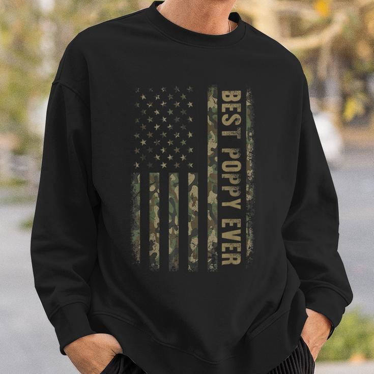 Best Poppy Ever Camouflage American Flag Fathers Day Sweatshirt Gifts for Him