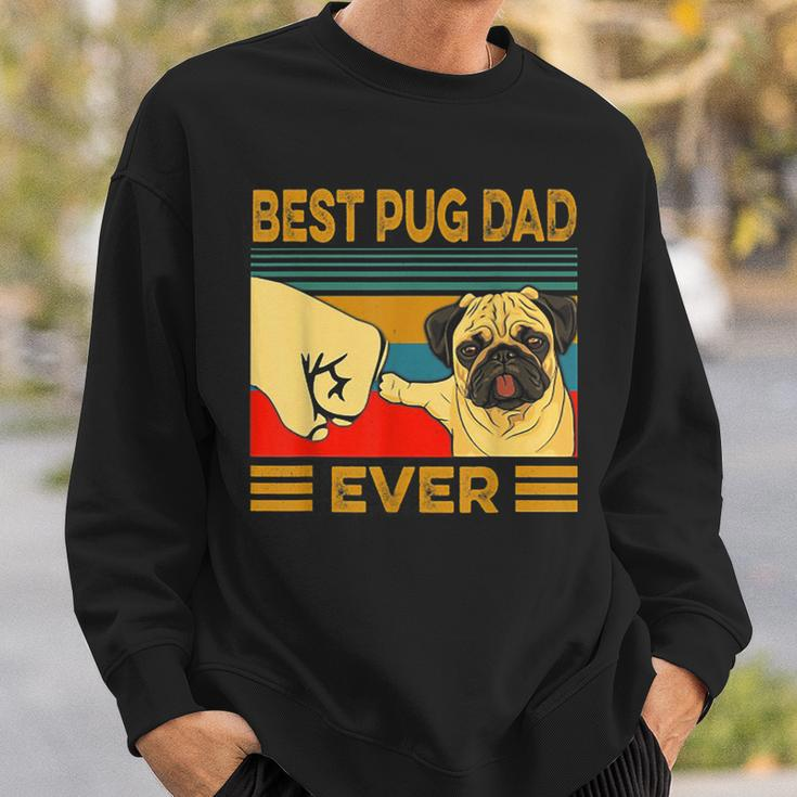 Best Pug Dad Ever Retro Vintage Sweatshirt Gifts for Him