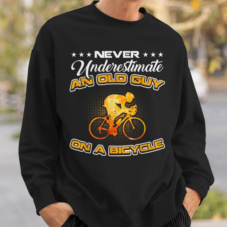 Bicycle Never Underestimate An Old Guy On A Bicycle Sweatshirt Gifts for Him