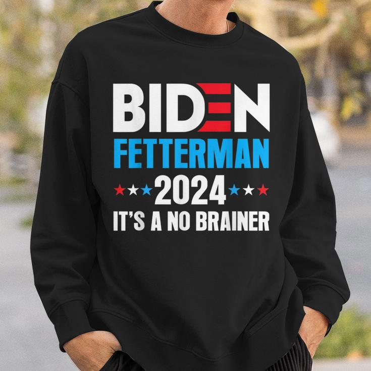 Biden Fetterman 2024 Its A No Brainer Political Joe Biden Sweatshirt Gifts for Him