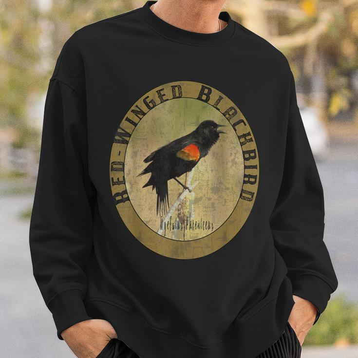 Birdwatcher Birder Nature Lover Red Winged Blackbird Sweatshirt Gifts for Him
