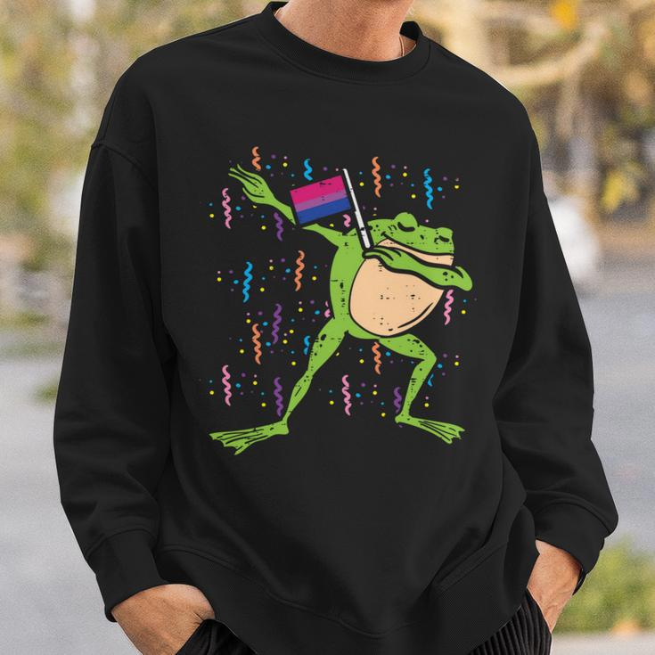 Bisexual Flag Frog Dab Lgbt Bi Pride Stuff Animal Sweatshirt Gifts for Him