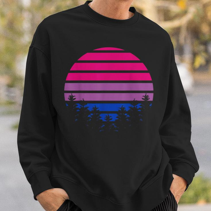 Bisexual Flag Retro Sunset Lgbt Bi Pride Gifts Sweatshirt Gifts for Him