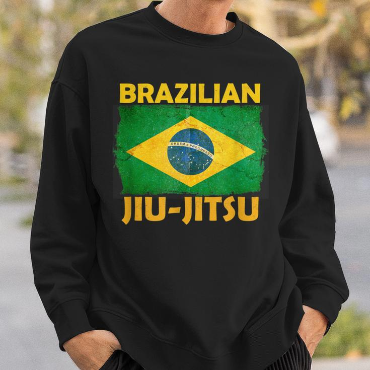 Bjj Brazilian Jiu Jitsu Distressed Flag Novelty Sweatshirt Gifts for Him