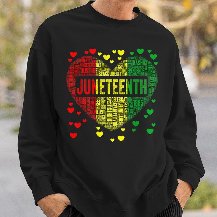 Black History Heart Junenth Melanin African American Sweatshirt Gifts for Him