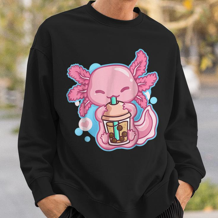 Boba Tea Bubble Tea Milk Tea Anime Axolotl Sweatshirt Gifts for Him