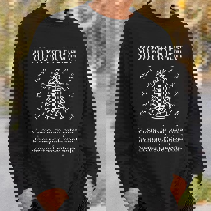 Booktrovert Definition Book Introvert Bookworm Librarian Definition Funny Gifts Sweatshirt Gifts for Him