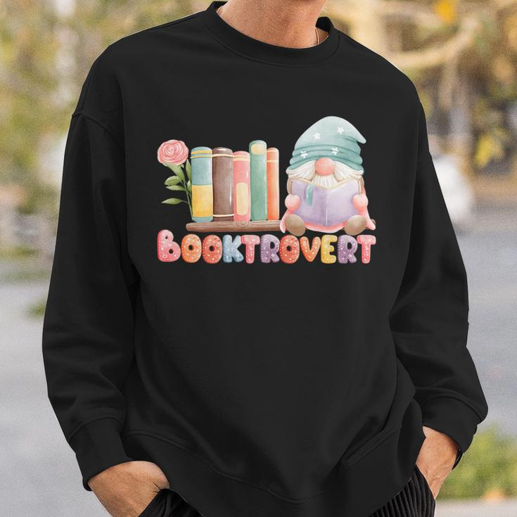 Booktrovert Gnome Book Lovers Gnome Reading A Book Cute Reading Funny Designs Funny Gifts Sweatshirt Gifts for Him