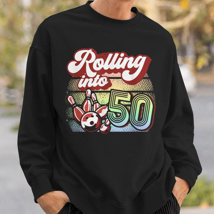 Bowling Party Rolling Into 50 Bowling Birthday Sweatshirt Gifts for Him