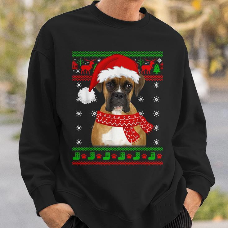 Boxer Dog Ugly Sweater Christmas Puppy Dog Lover Sweatshirt Gifts for Him