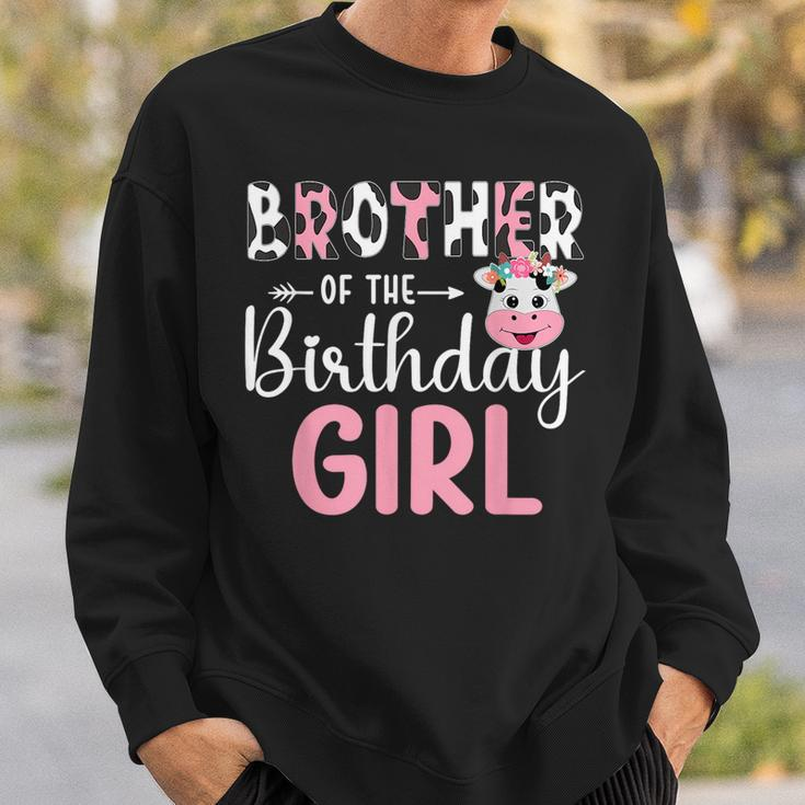 Brother Of The Birthday Girl Farm Cow 1 St Birthday Girl Sweatshirt Gifts for Him