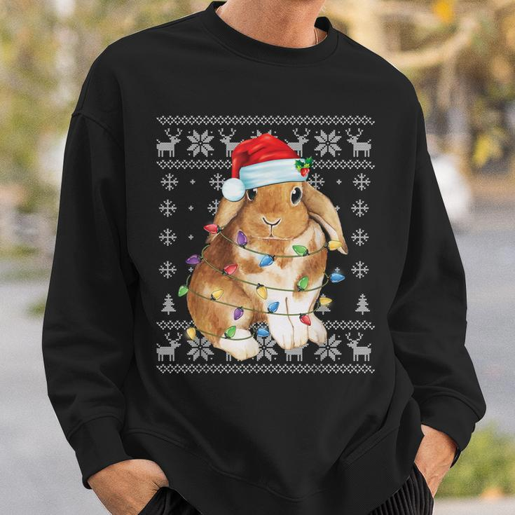 Bunny Rabbit Christmas Ugly Sweater Xmas Tree Decor Sweatshirt Gifts for Him