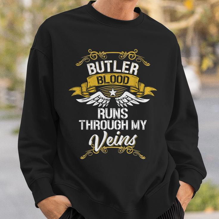 Butler Blood Runs Through My Veins Sweatshirt Gifts for Him