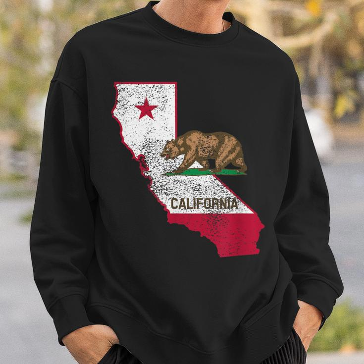 California State Flag And Outline Distressed Sweatshirt Gifts for Him