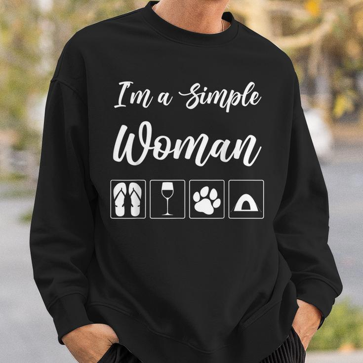 Camping Alcohol Tent Wine Girl Im A Simple Woman Sweatshirt Gifts for Him