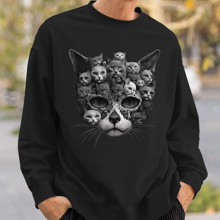 Cat Skull - Halloween Costume Skull Cat Sweatshirt Gifts for Him