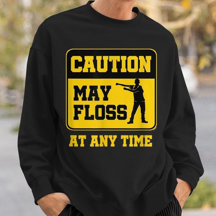 Caution Floss Dance Warning Gift Sweatshirt Gifts for Him