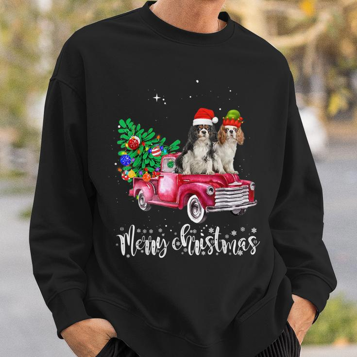 Cavalier King Charles Spaniel Christmas Ride Red Truck Sweatshirt Gifts for Him
