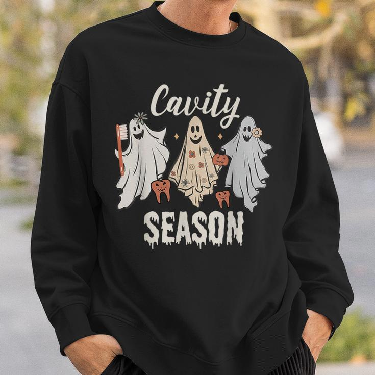 Cavity Season Halloween Dental Ghosts And Toothbrush Sweatshirt Gifts for Him