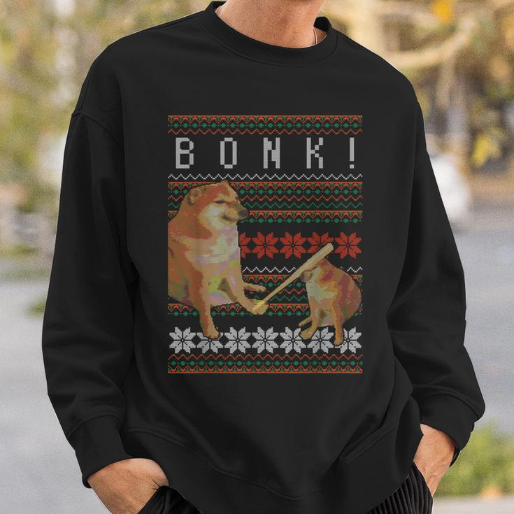 Cheems Bonk Ugly Christmas Sweater Doge Meme Sweatshirt Gifts for Him