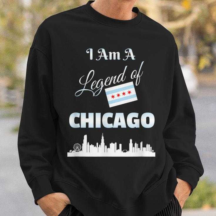 ChicagoI Am A Legend Of Chicago With Flag Skyline Sweatshirt Gifts for Him