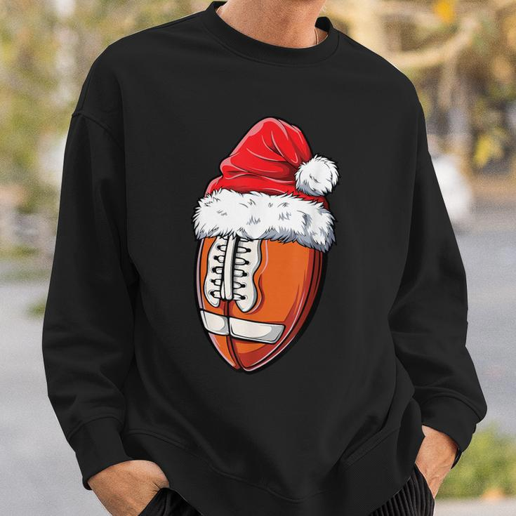 Christmas Football Ball Santa Hat Xmas Boys Team Sport Sweatshirt Gifts for Him