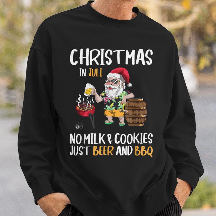 Christmas In July Santa Claus Goes On Holiday Barbecue Party Sweatshirt Gifts for Him