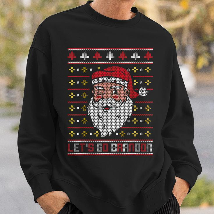 Christmas Let's Go Brandon Santa Claus Ugly Sweater Sweatshirt Gifts for Him