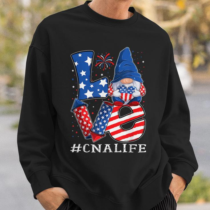 Cna Certified Nursing Assistant Love 4Th Of July Gnome Usa Sweatshirt Gifts for Him