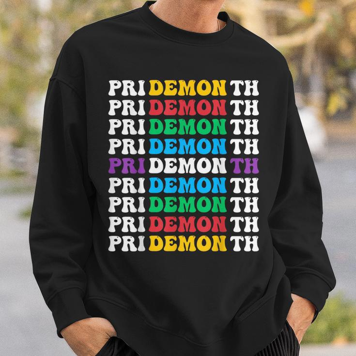 Colorful Gay Pride Lgbt June Month Pride Month Demon Sweatshirt Gifts for Him