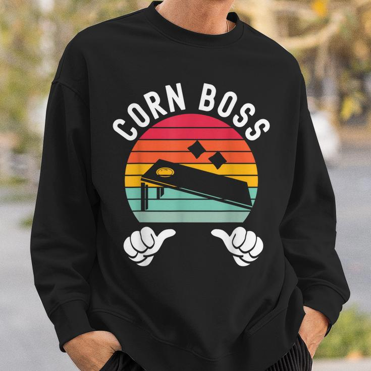 Corn Boss Bean Bag Player Funny Cornhole Sweatshirt Gifts for Him