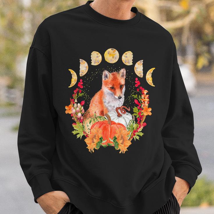 Cottagecore Fox Floral Nature Aesthetic Men Women Graphic Sweatshirt Gifts for Him