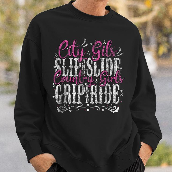 Country Girls Grip And Ride Western Cute Funny Pretty Nice Sweatshirt Gifts for Him
